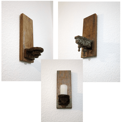 Kerzenhalter für die Wand Kerzenständer Wand Altholz – Einzigartiger Kerzenhalter im Landhausstil Shabby Chic und Landhaus Deko bei www.Stein-Alt.de