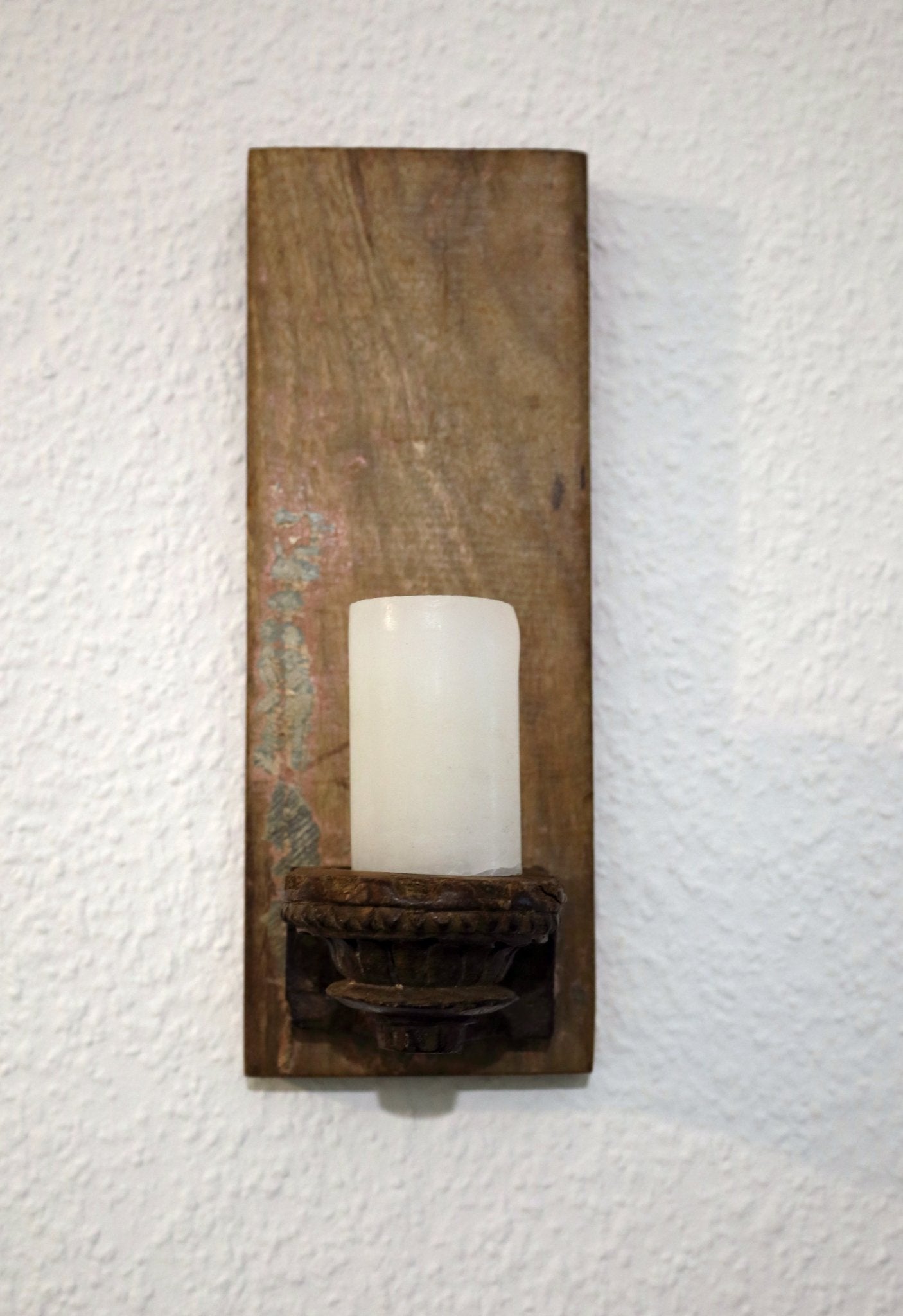 Kerzenständer Wand Altholz - Einzigartiger Kerzenhalter im Landhausstil {{ Shabby Chic und Landhaus Deko }} {{ www.Stein-Alt.de }}