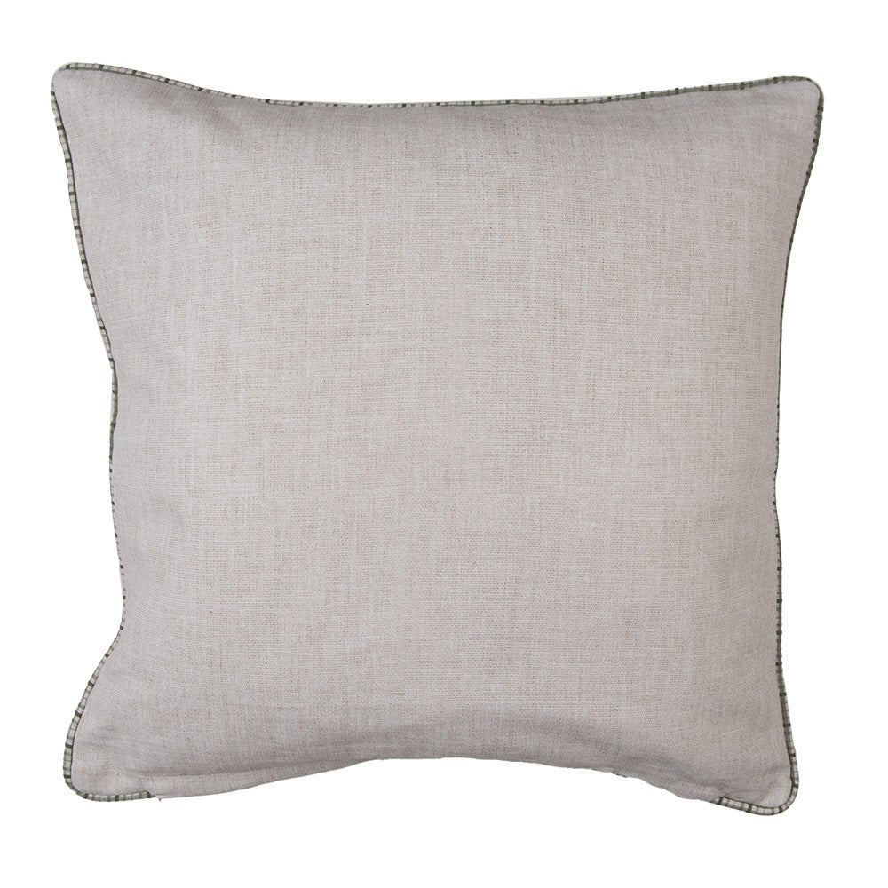 Kissenbezug Baumwolle Beige-Grün | Tannenmotiv 40×40 cm {{ Shabby Chic und Landhaus Deko }} {{ www.Stein-Alt.de }}