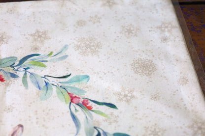 Kissenhülle / Kissenbezug Kissenbezug Winterwald mit Reh-Motiv 40x40 cm – Baumwolle Landhausstil Shabby Chic und Landhaus Deko bei www.Stein-Alt.de