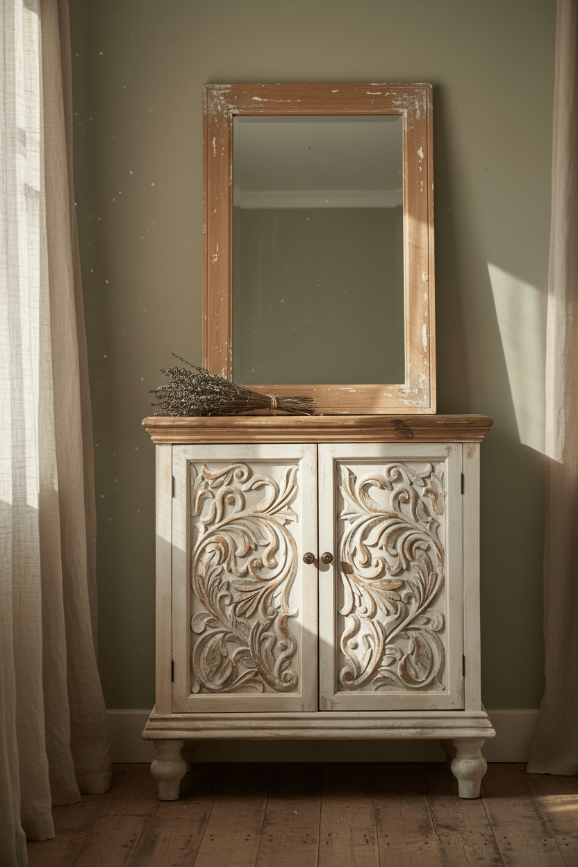 Kommode Shabby Chic Weiß – Sideboard Landhaus Anrichte Holz | Clayre & Eef {{ Shabby Chic und Landhaus Deko }} {{ www.Stein-Alt.de }}