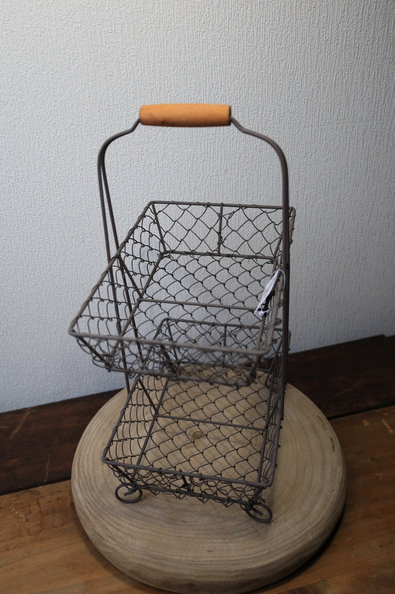 Korb-Etagere 2-stöckig Schwarz – Drahtkorb für Obst, Gemüse & Deko | Landhaus {{ Shabby Chic und Landhaus Deko }} {{ www.Stein-Alt.de }}