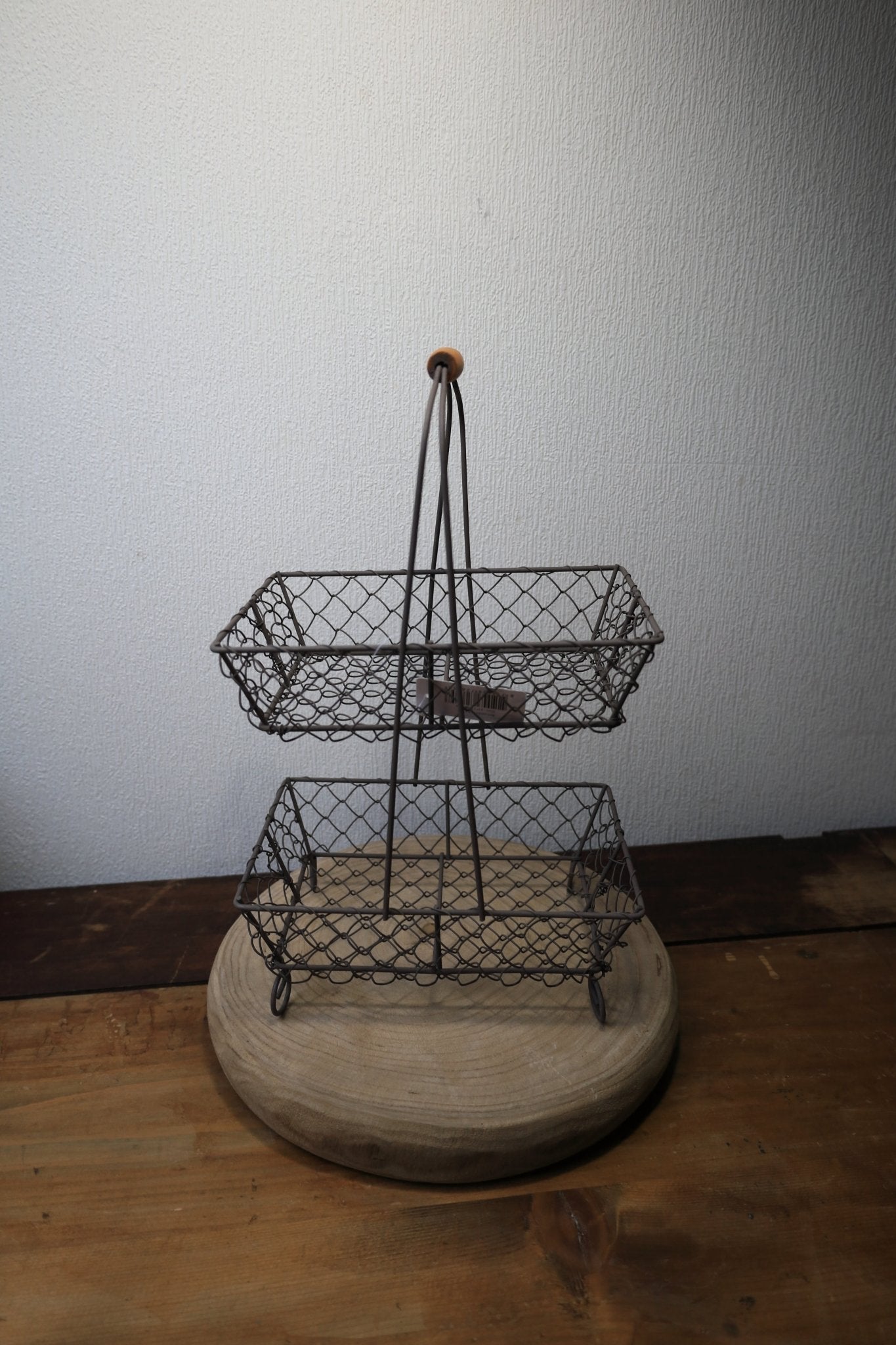 Korb-Etagere 2-stöckig Schwarz – Drahtkorb für Obst, Gemüse & Deko | Landhaus {{ Shabby Chic und Landhaus Deko }} {{ www.Stein-Alt.de }}