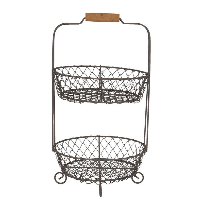 Obstkorb Etagere 2-stöckig Schwarz - Drahtkorb für Obst & Gemüse Landhaus {{ Shabby Chic und Landhaus Deko }} {{ www.Stein-Alt.de }}