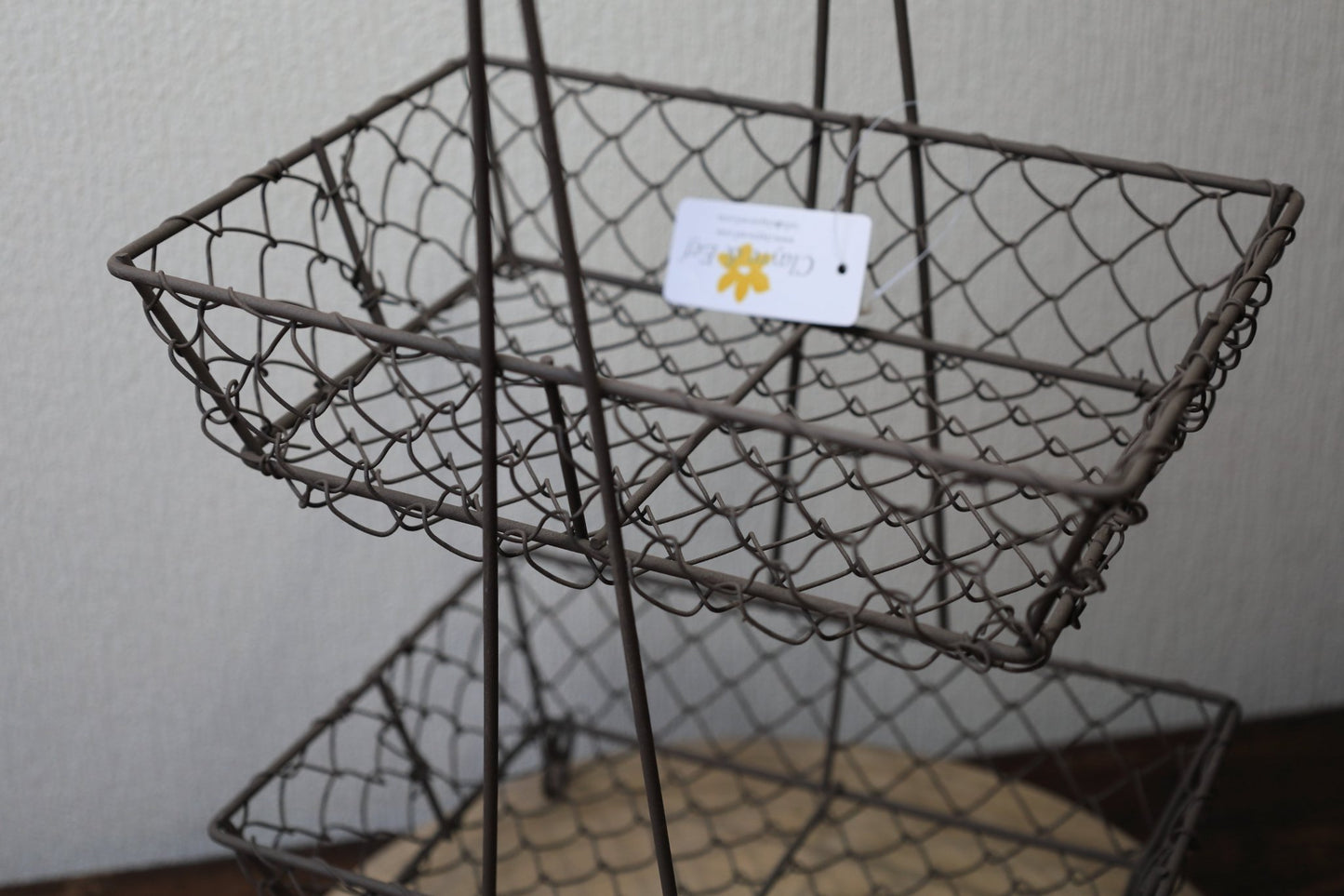 Korb-Etagere 2-stöckig Schwarz – Drahtkorb für Obst, Gemüse & Deko | Landhaus {{ Shabby Chic und Landhaus Deko }} {{ www.Stein-Alt.de }}