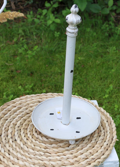 Küchenrollenhalter Küchenrollenhalter Eisen Weiß Shabby Chic - Vintage Zewahalter Landhaus Shabby Chic und Landhaus Deko bei www.Stein-Alt.de