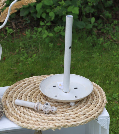 Küchenrollenhalter Küchenrollenhalter Eisen Weiß Shabby Chic - Vintage Zewahalter Landhaus Shabby Chic und Landhaus Deko bei www.Stein-Alt.de