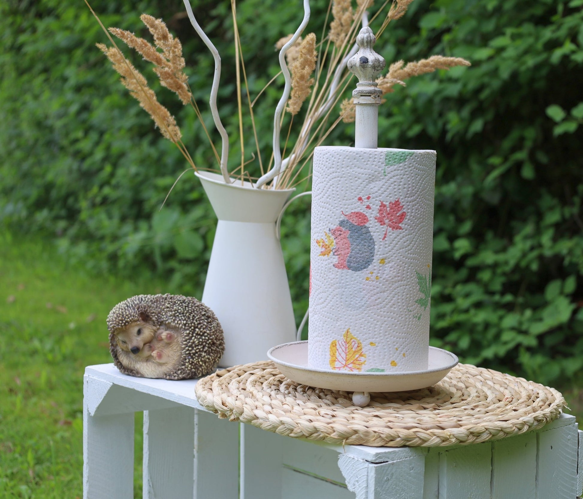Küchenrollenhalter Eisen Weiß Shabby Chic - Vintage Zewahalter Landhaus {{ Shabby Chic und Landhaus Deko }} {{ www.Stein-Alt.de }}