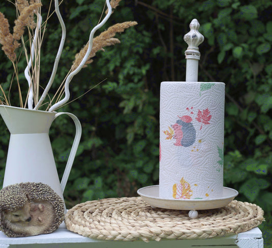 Küchenrollenhalter Eisen Weiß Shabby Chic - Vintage Zewahalter Landhaus {{ Shabby Chic und Landhaus Deko }} {{ www.Stein-Alt.de }}
