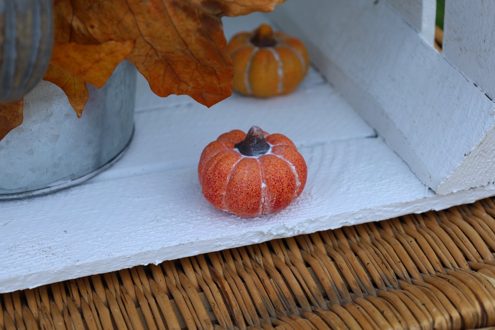 Kürbis Deko Herbst 3er Set - Keramik Orange Kürbisse Clayre & Eef {{ Shabby Chic und Landhaus Deko }} {{ www.Stein-Alt.de }}
