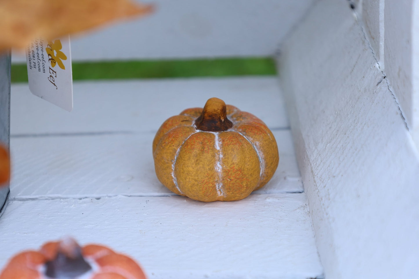 Kürbis Deko Herbst 3er Set - Keramik Orange Kürbisse Clayre & Eef {{ Shabby Chic und Landhaus Deko }} {{ www.Stein-Alt.de }}