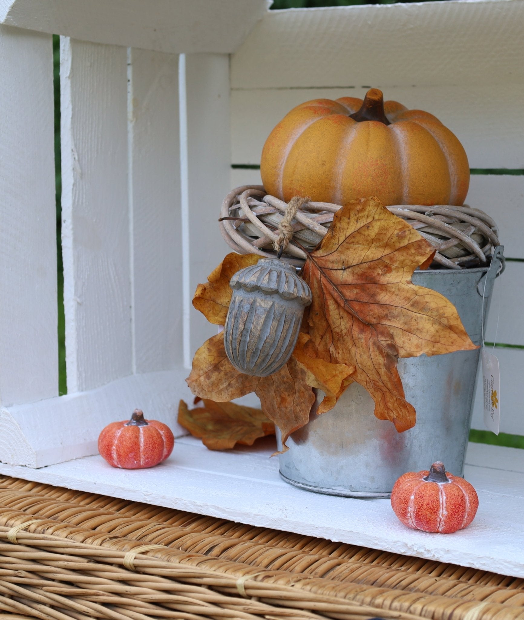 Kürbis Deko Herbst 3er Set - Keramik Orange Kürbisse Clayre & Eef {{ Shabby Chic und Landhaus Deko }} {{ www.Stein-Alt.de }}