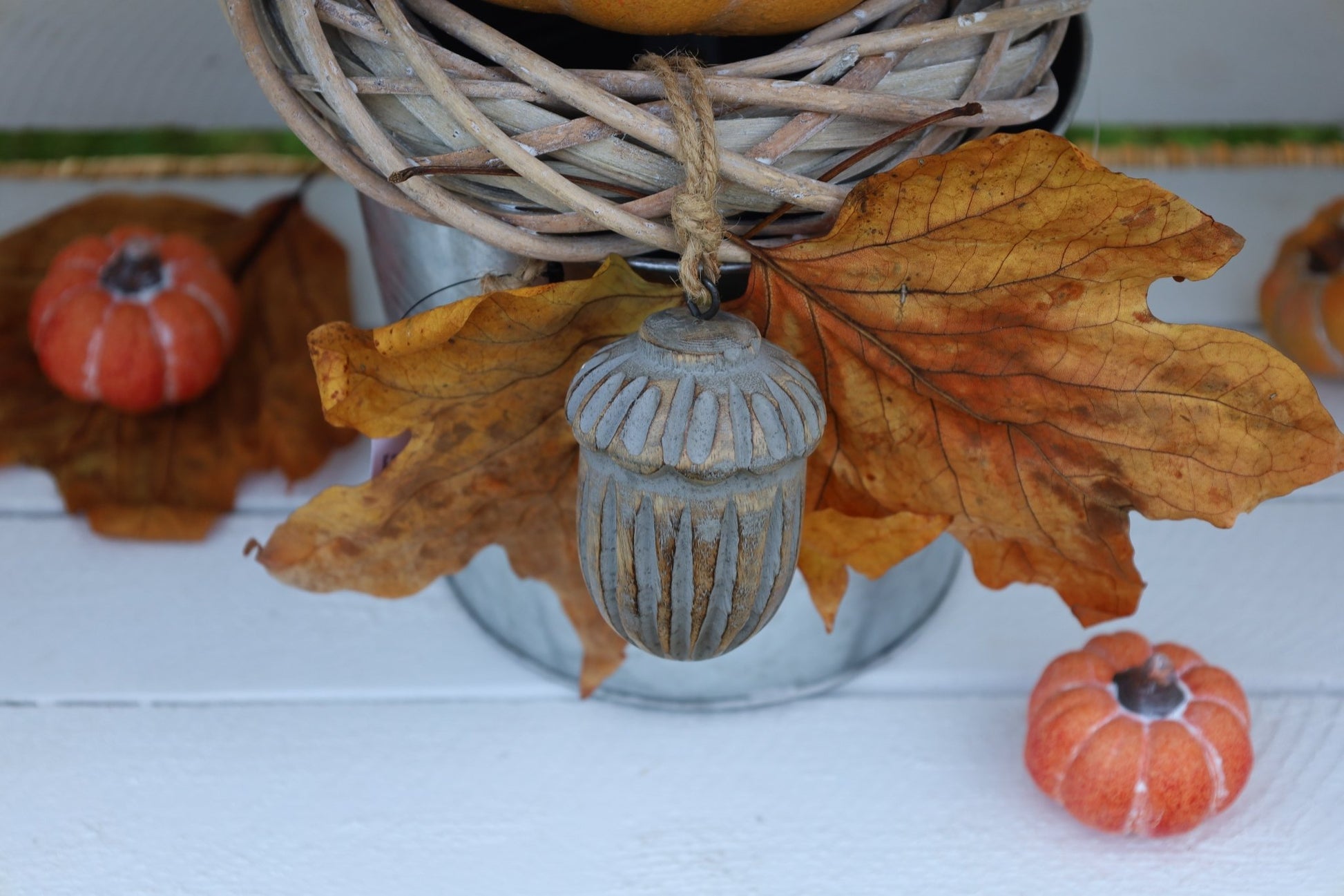 Kürbis Deko Herbst 3er Set - Keramik Orange Kürbisse Clayre & Eef {{ Shabby Chic und Landhaus Deko }} {{ www.Stein-Alt.de }}