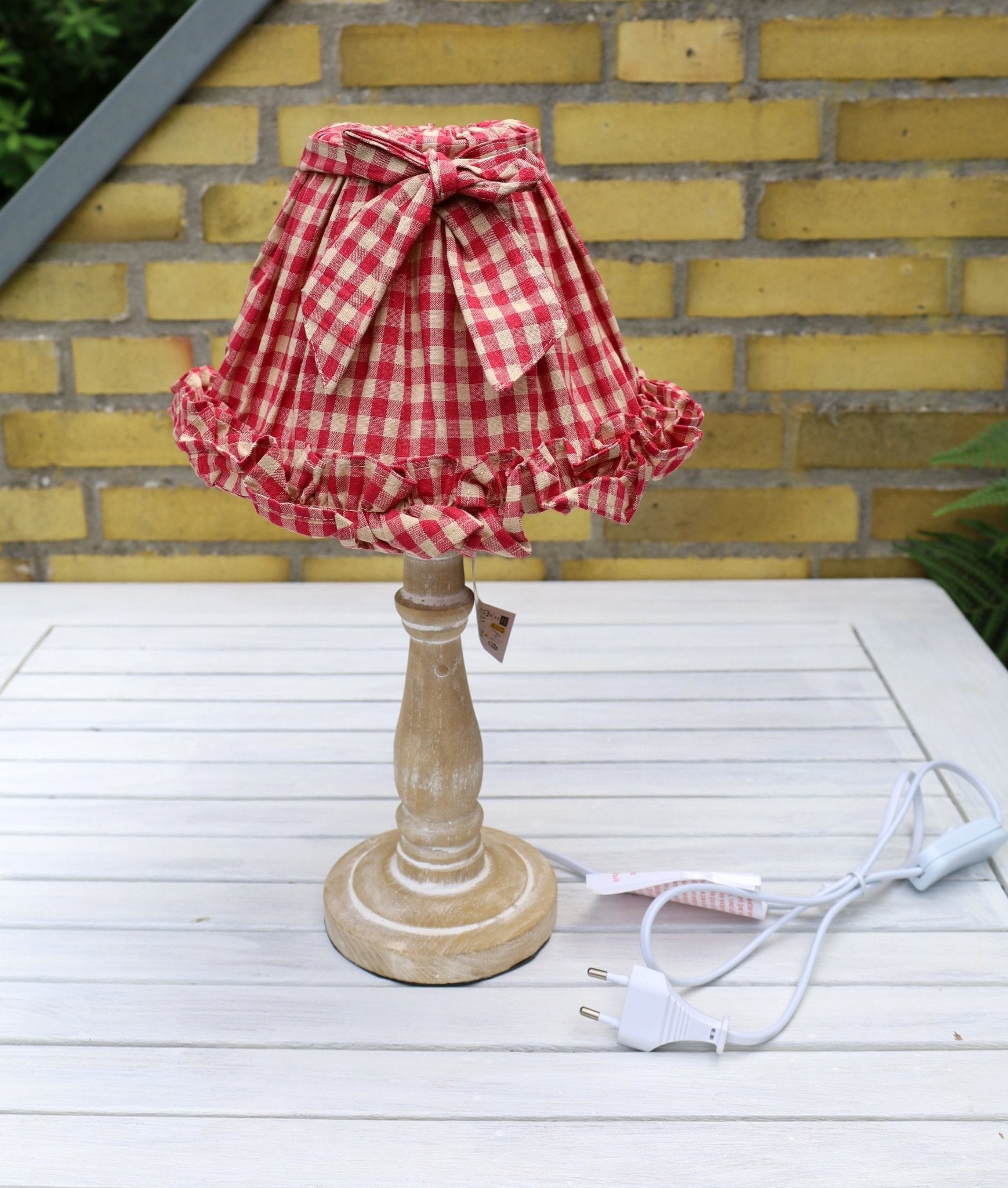 Lampenfuß Holz Braun E27 - Lampensockel ohne Schirm Landhausstil {{ Shabby Chic und Landhaus Deko }} {{ www.Stein-Alt.de }}