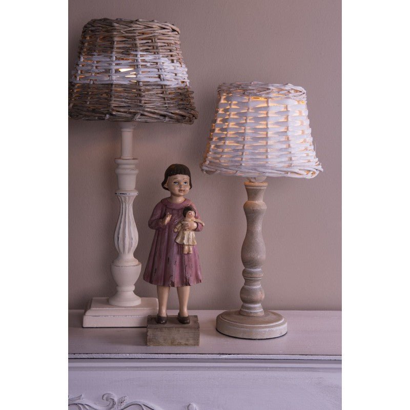 Lampenfuß Holz Braun E27 - Lampensockel ohne Schirm Landhausstil {{ Shabby Chic und Landhaus Deko }} {{ www.Stein-Alt.de }}