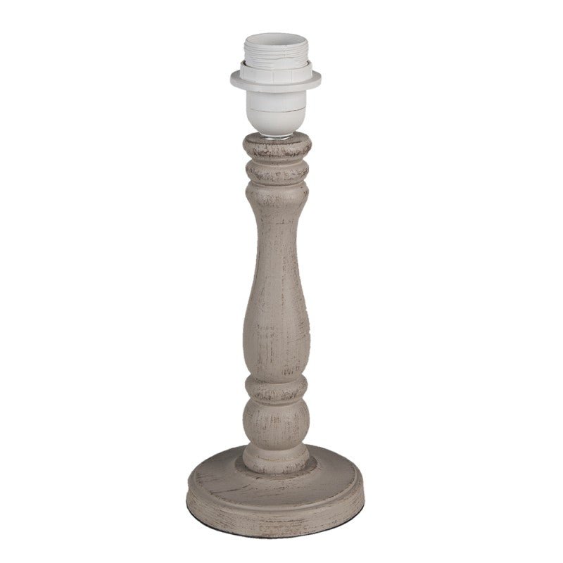 Lampenfuß Holz Braun E27 - Lampensockel ohne Schirm Landhausstil {{ Shabby Chic und Landhaus Deko }} {{ www.Stein-Alt.de }}