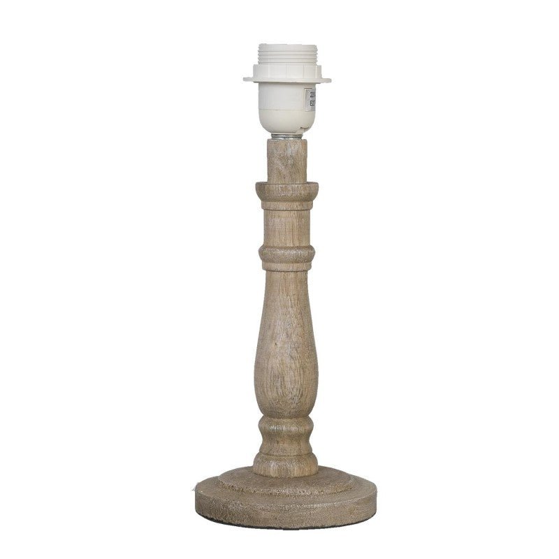 Lampenfuß Holz Braun E27 - Lampensockel ohne Schirm Landhausstil {{ Shabby Chic und Landhaus Deko }} {{ www.Stein-Alt.de }}