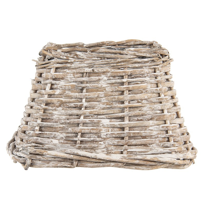 Quadratischer Lampenschirm Rattan Braun E27 - Landhausstil Shabby Chic