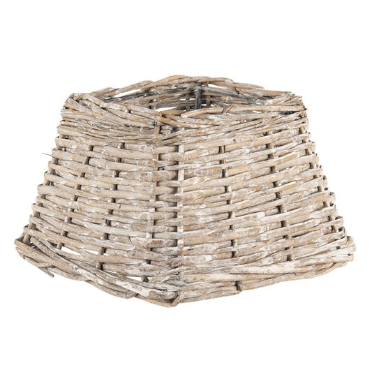 Quadratischer Lampenschirm Rattan Braun E27 - Landhausstil Shabby Chic