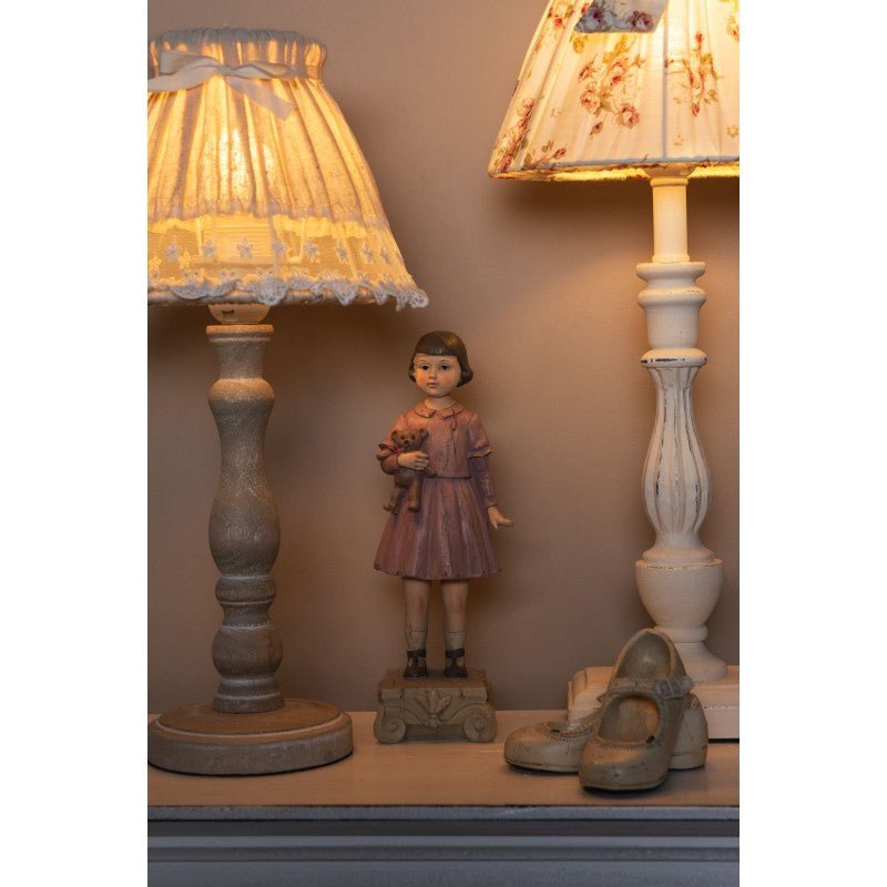 Lampenschirm E27 Baumwolle Rosen Creme - Landhausstil Romantisch 22,5cm {{ Shabby Chic und Landhaus Deko }} {{ www.Stein-Alt.de }}