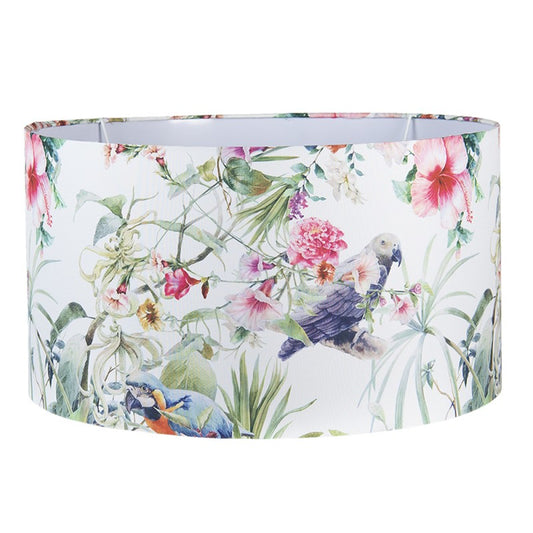 Lampenschirm Hängelampe Papagei & Blüten Ø53cm - Tropisches Design