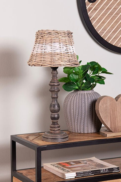 Lampenschirm Lampenschirm Rattan Braun Weiß – Landhausstil & Maritim – Verschiedene Größen Shabby Chic und Landhaus Deko bei www.Stein-Alt.de