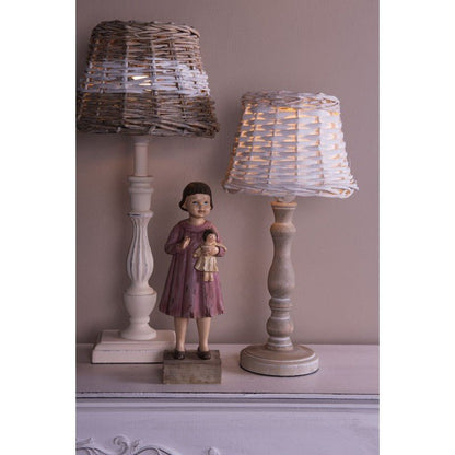 Lampenschirm Lampenschirm Rattan Braun Weiß – Landhausstil & Maritim – Verschiedene Größen Shabby Chic und Landhaus Deko bei www.Stein-Alt.de