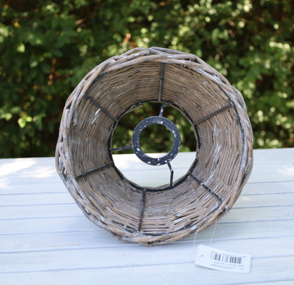 Lampenschirm Lampenschirm Rattan Braun Weiß – Landhausstil & Maritim – Verschiedene Größen Shabby Chic und Landhaus Deko bei www.Stein-Alt.de