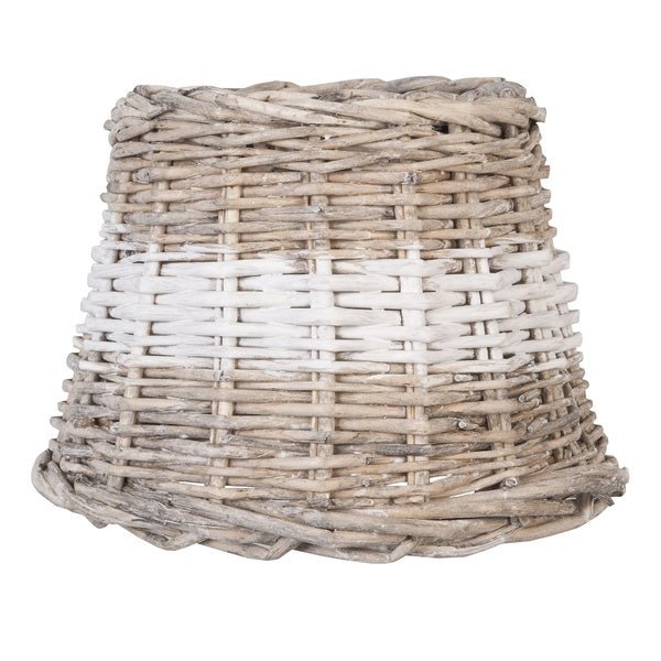 Lampenschirm Rattan Braun Weiß - Landhausstil & Maritim - Verschiedene Größen {{ Shabby Chic und Landhaus Deko }} {{ www.Stein-Alt.de }}