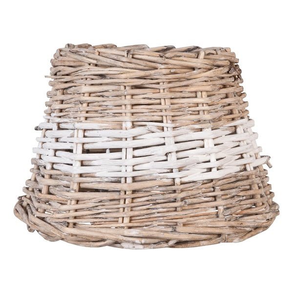 Lampenschirm Rattan Braun Weiß - Landhausstil & Maritim - Verschiedene Größen {{ Shabby Chic und Landhaus Deko }} {{ www.Stein-Alt.de }}