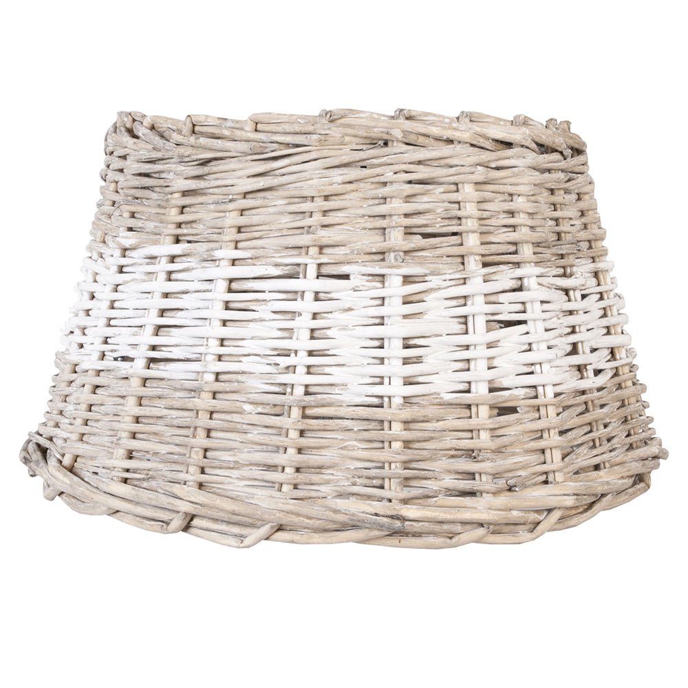 Lampenschirm Rattan Braun Weiß - Landhausstil & Maritim - Verschiedene Größen Mittel: Ø 23x17 cm {{ Shabby Chic und Landhaus Deko }} {{ www.Stein-Alt.de }}