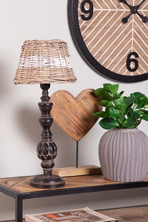 Lampenschirm Rattan Braun Weiß - Landhausstil & Maritim - Verschiedene Größen {{ Shabby Chic und Landhaus Deko }} {{ www.Stein-Alt.de }}