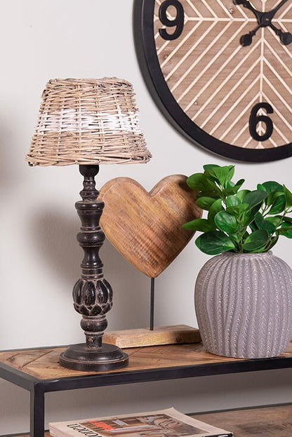 Lampenschirm Lampenschirm Rattan Braun Weiß – Landhausstil & Maritim – Verschiedene Größen Shabby Chic und Landhaus Deko bei www.Stein-Alt.de