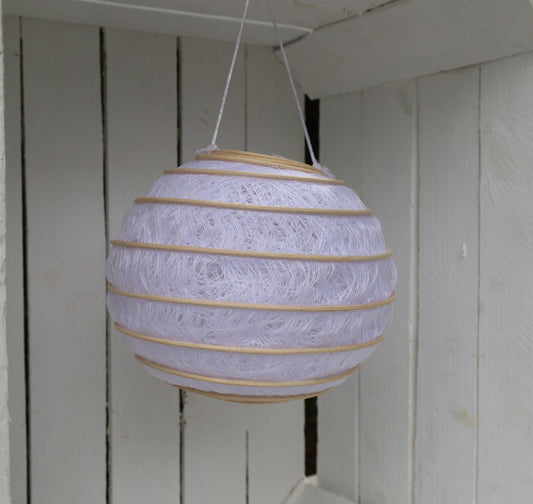Lampion aus Baumwolle Weiß Ø 20cm - Romantische Gartendekoration {{ Shabby Chic und Landhaus Deko }} {{ www.Stein-Alt.de }}