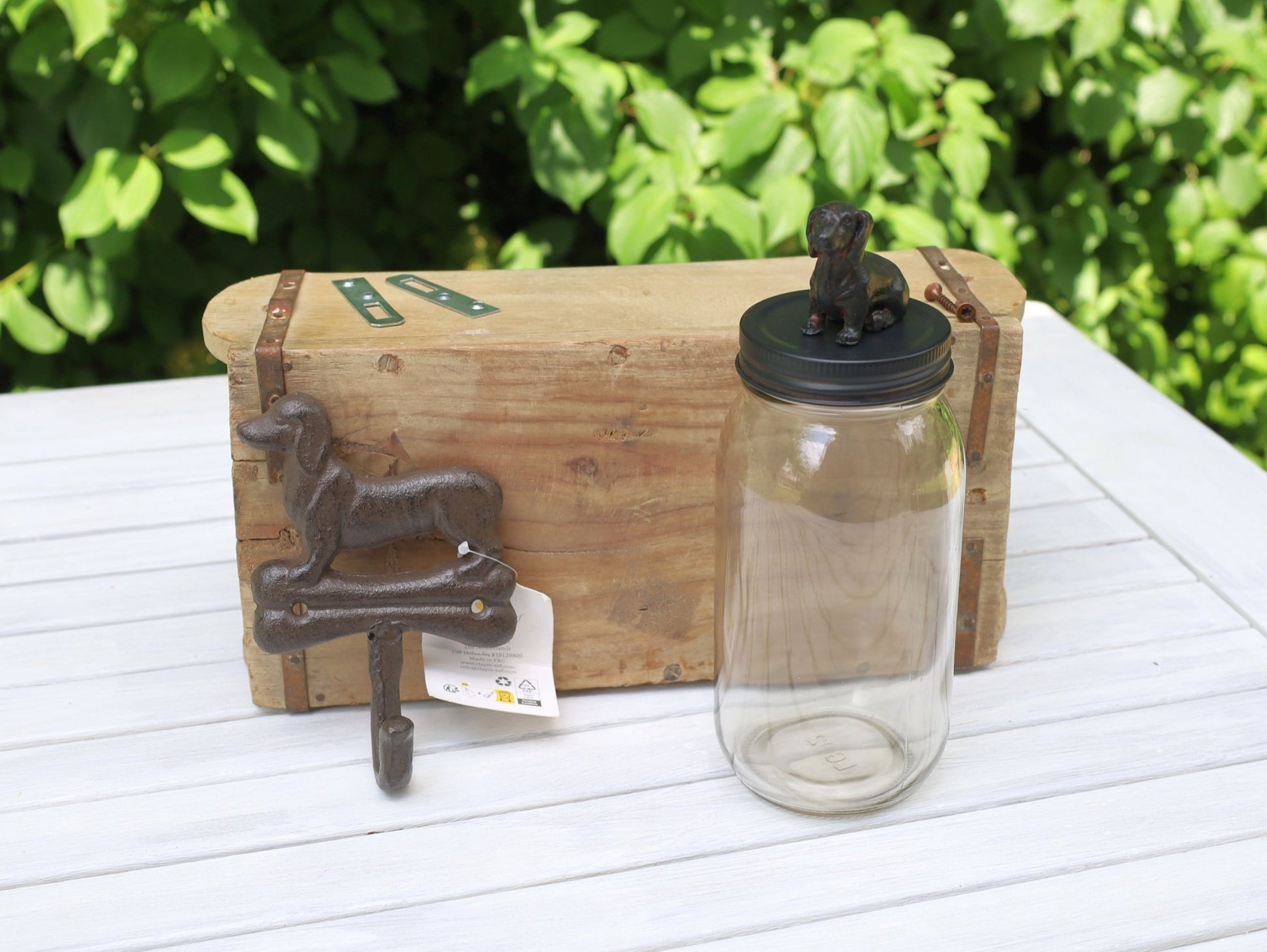 Leckerlidose Dackel - Vorratsglas aus Glas 8x22 cm {{ Shabby Chic und Landhaus Deko }} {{ www.Stein-Alt.de }}