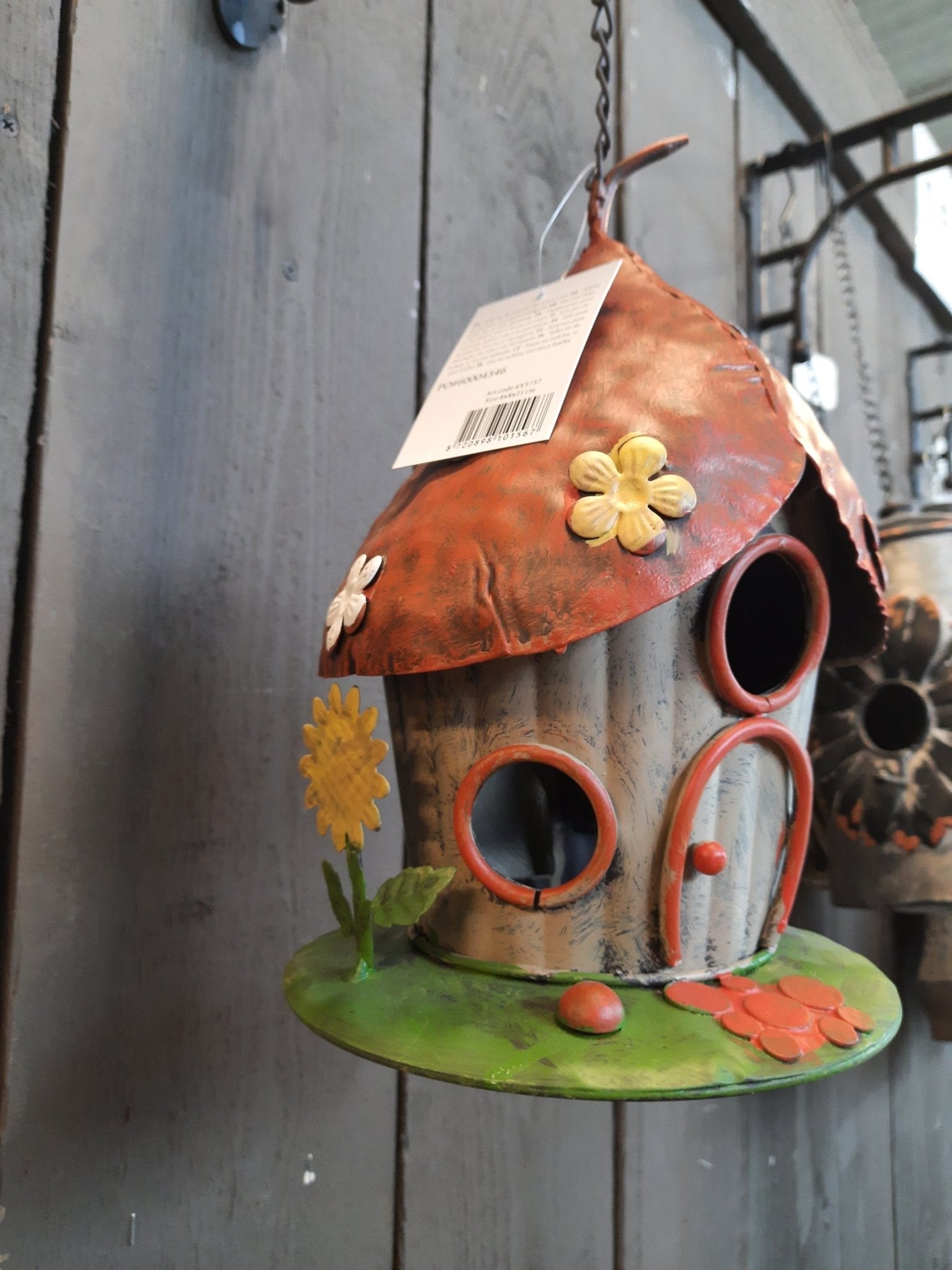 Märchenhaftes Vogelhäuschen aus Metall - Wetterfest & Dekorativ für Garten {{ Shabby Chic und Landhaus Deko }} {{ www.Stein-Alt.de }}