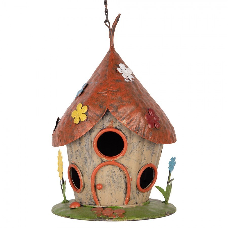 Märchenhaftes Vogelhäuschen aus Metall - Wetterfest & Dekorativ für Garten {{ Shabby Chic und Landhaus Deko }} {{ www.Stein-Alt.de }}
