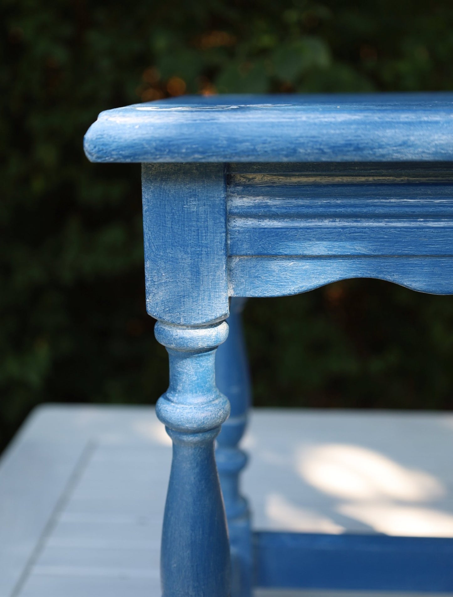 Maritime Beistelltische Blau – 3er Set aus Eiche massiv, Shabby Chic Upcycling {{ Shabby Chic und Landhaus Deko }} {{ www.Stein-Alt.de }}