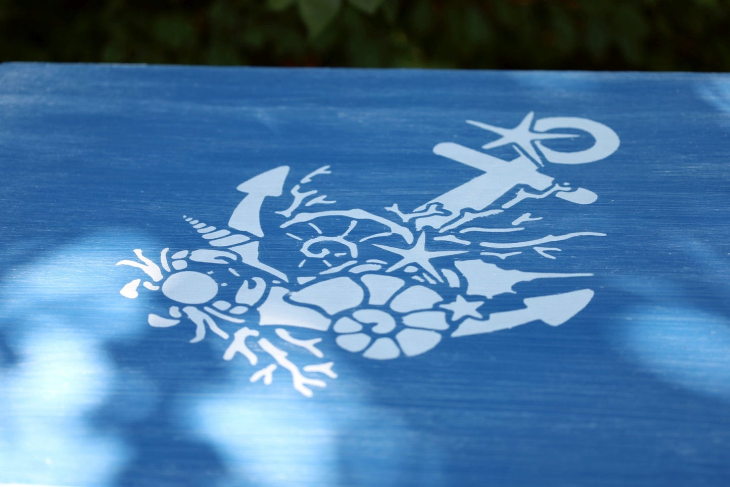 Maritime Beistelltische Blau – 3er Set aus Eiche massiv, Shabby Chic Upcycling {{ Shabby Chic und Landhaus Deko }} {{ www.Stein-Alt.de }}