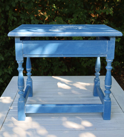 Beistelltisch Maritime Beistelltische Blau – 3er Set aus Eiche massiv, Shabby Chic Upcycling Shabby Chic und Landhaus Deko bei www.Stein-Alt.de