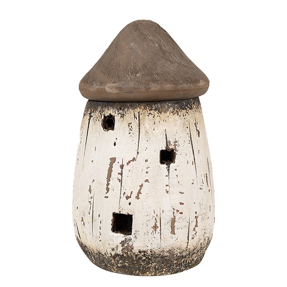 Maritimes Deko-Häuschen Holz Weiß-Braun 17cm - Shabby Chic Landhaus Clayre & Eef {{ Shabby Chic und Landhaus Deko }} {{ www.Stein-Alt.de }}