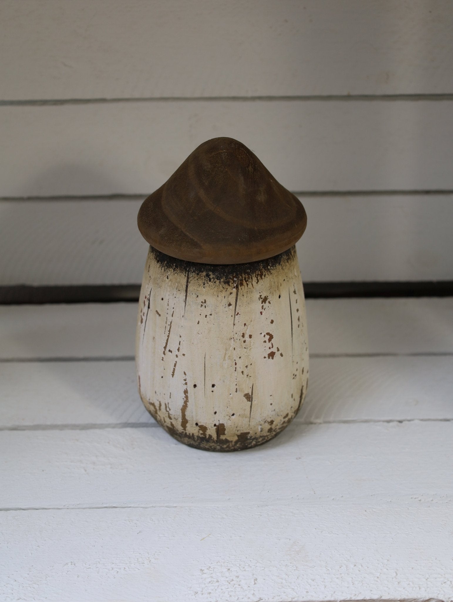 Maritimes Deko-Häuschen Holz Weiß-Braun 17cm - Shabby Chic Landhaus Clayre & Eef {{ Shabby Chic und Landhaus Deko }} {{ www.Stein-Alt.de }}