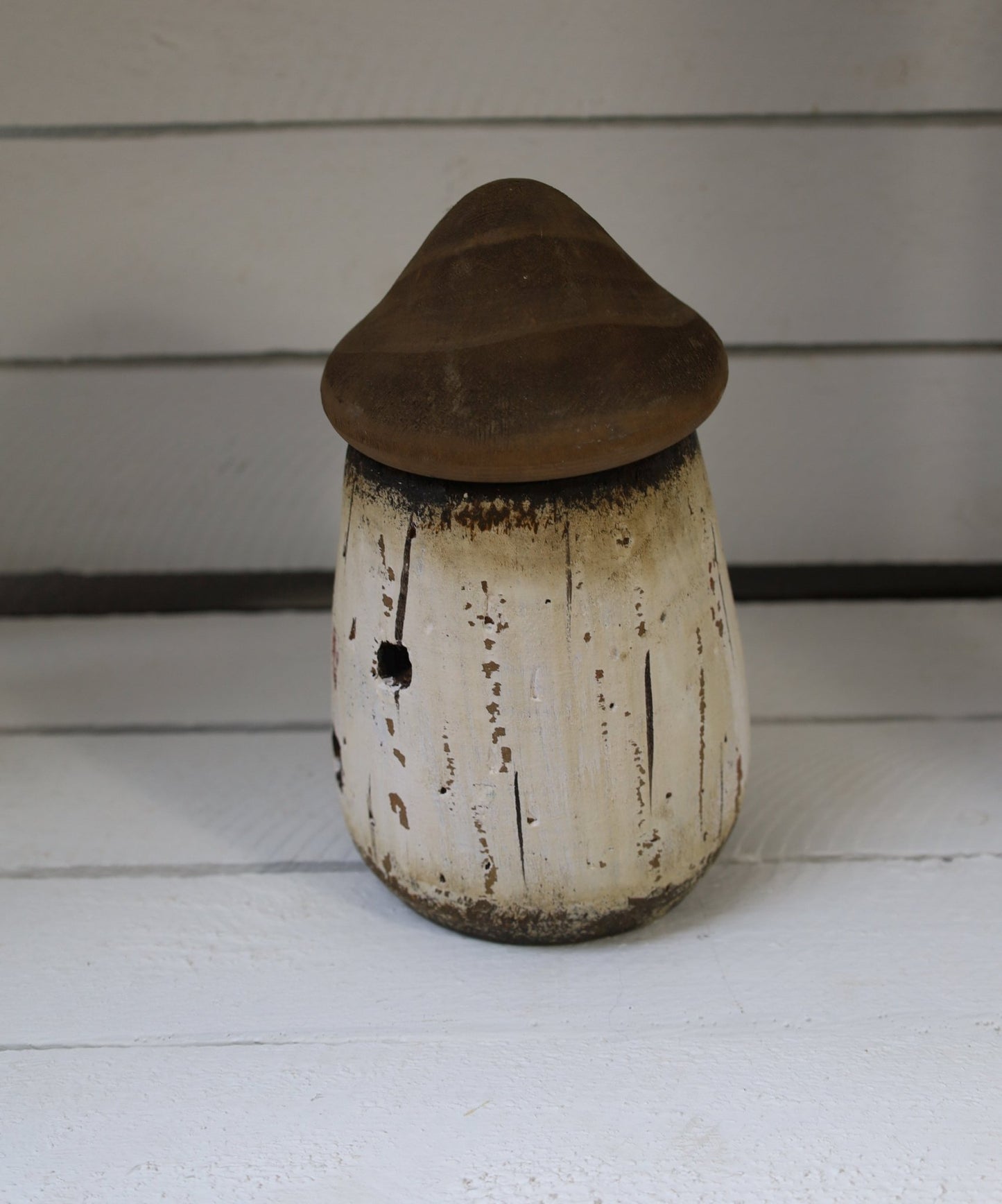 Maritimes Deko-Häuschen Holz Weiß-Braun 17cm - Shabby Chic Landhaus Clayre & Eef {{ Shabby Chic und Landhaus Deko }} {{ www.Stein-Alt.de }}