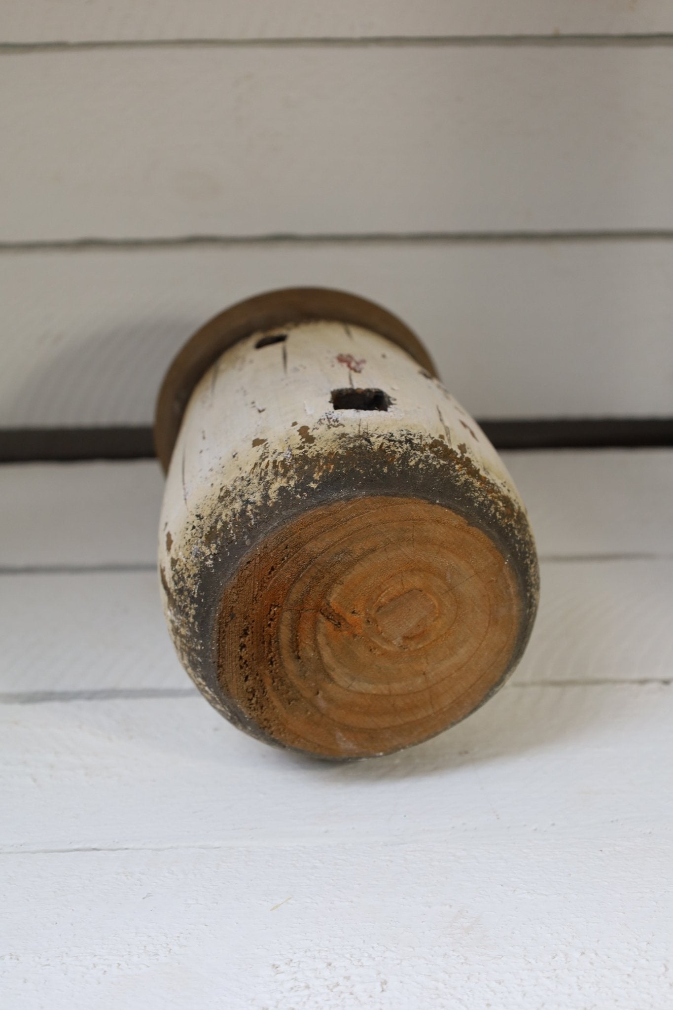 Maritimes Deko-Häuschen Holz Weiß-Braun 17cm - Shabby Chic Landhaus Clayre & Eef {{ Shabby Chic und Landhaus Deko }} {{ www.Stein-Alt.de }}