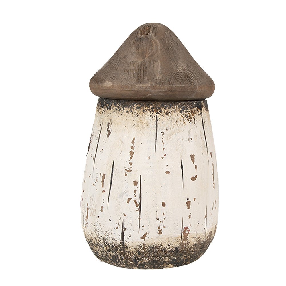 Maritimes Deko-Häuschen Holz Weiß-Braun 17cm - Shabby Chic Landhaus Clayre & Eef {{ Shabby Chic und Landhaus Deko }} {{ www.Stein-Alt.de }}