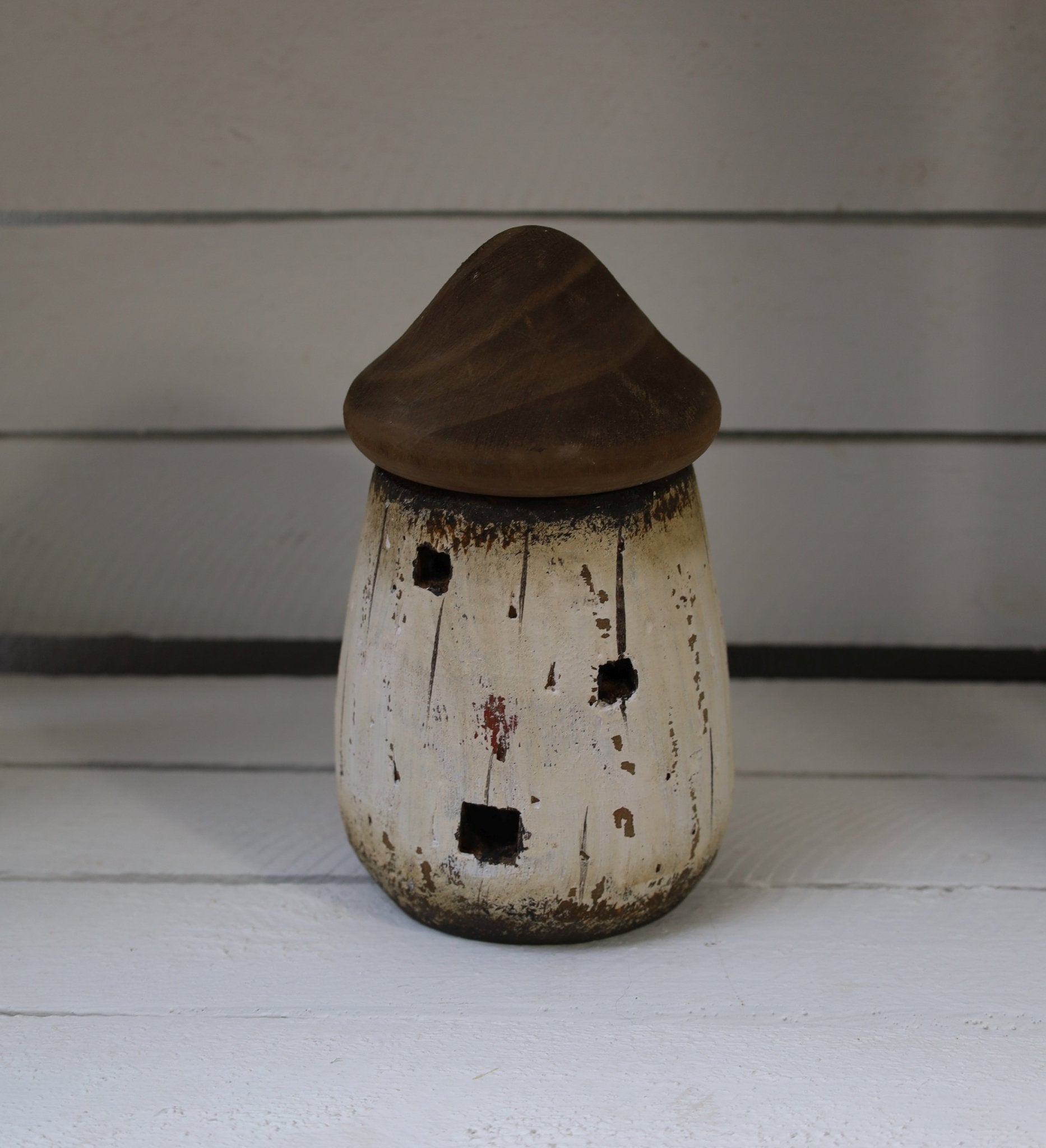 Maritimes Deko-Häuschen Holz Weiß-Braun 17cm - Shabby Chic Landhaus Clayre & Eef {{ Shabby Chic und Landhaus Deko }} {{ www.Stein-Alt.de }}