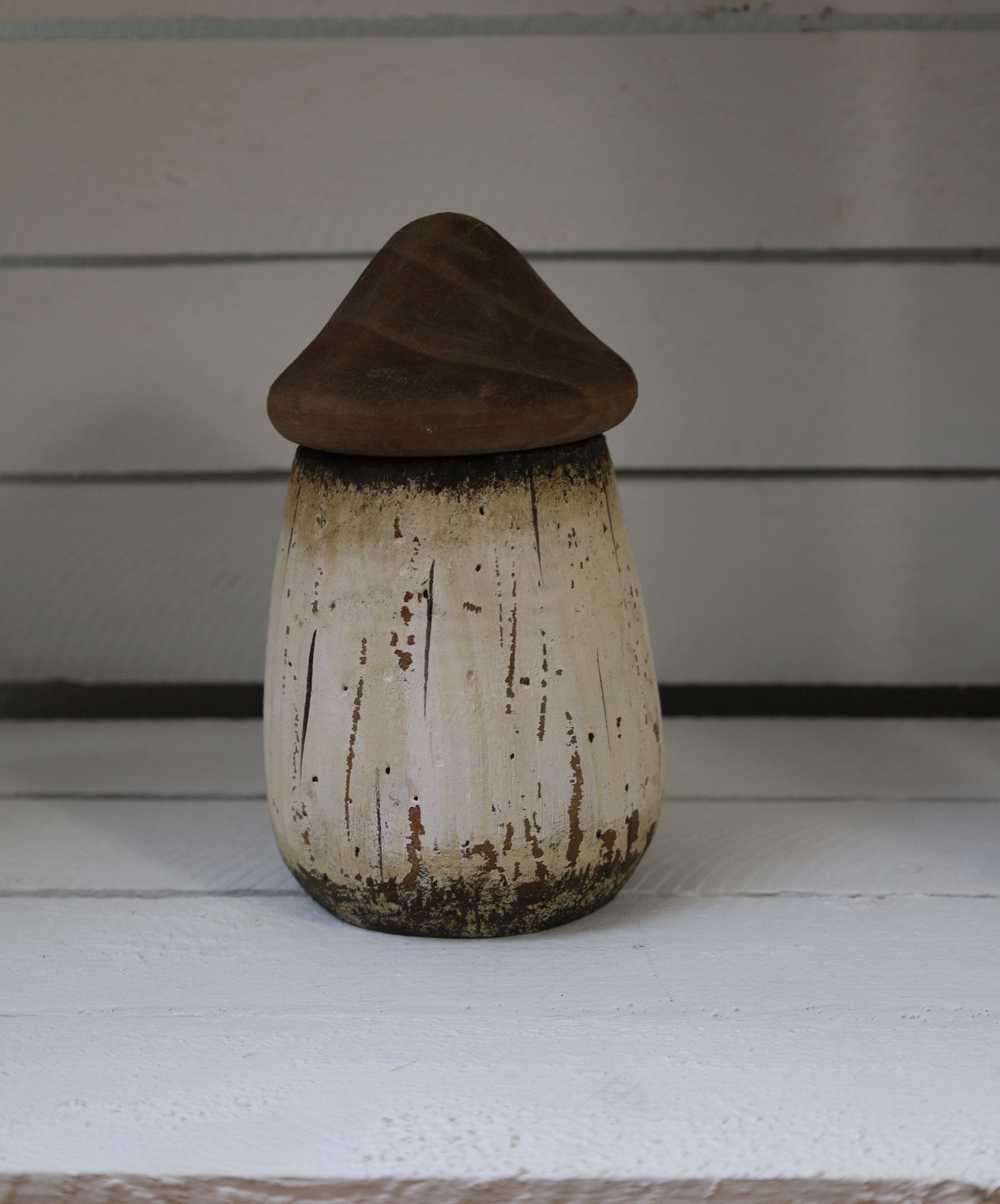 Maritimes Deko-Häuschen Holz Weiß-Braun 17cm - Shabby Chic Landhaus Clayre & Eef {{ Shabby Chic und Landhaus Deko }} {{ www.Stein-Alt.de }}