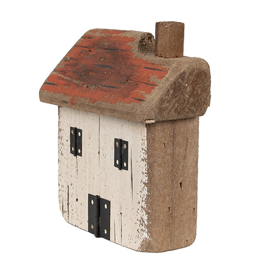 Maritimes Deko-Häuschen Holz Weiß-Rot 14 cm - Shabby Chic Strandhaus {{ Shabby Chic und Landhaus Deko }} {{ www.Stein-Alt.de }}