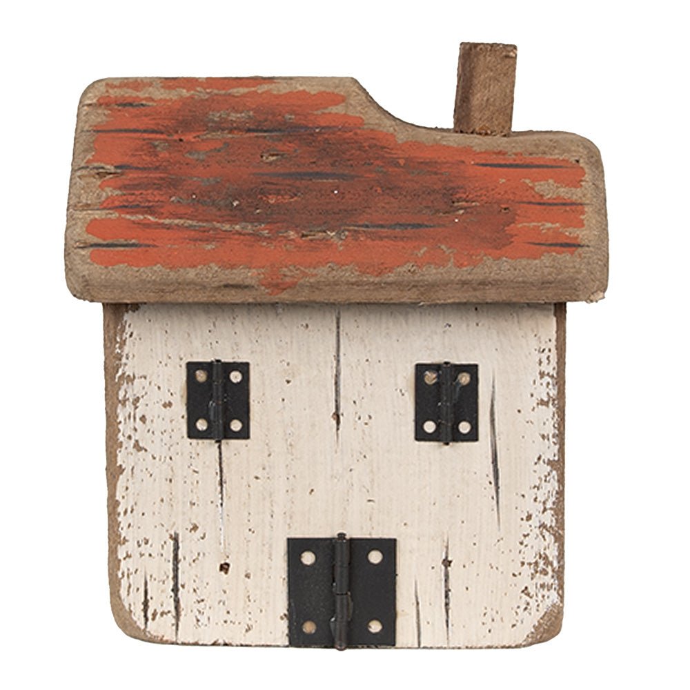 Maritimes Deko-Häuschen Holz Weiß-Rot 14 cm - Shabby Chic Strandhaus {{ Shabby Chic und Landhaus Deko }} {{ www.Stein-Alt.de }}