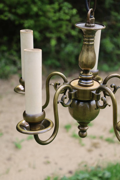 Messing Kronleuchter Vintage – Kleine Deckenlampe Antik Landhausstil {{ Shabby Chic und Landhaus Deko }} {{ www.Stein-Alt.de }}